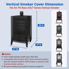 SunPatio Smoker Cover side view showing drawstring