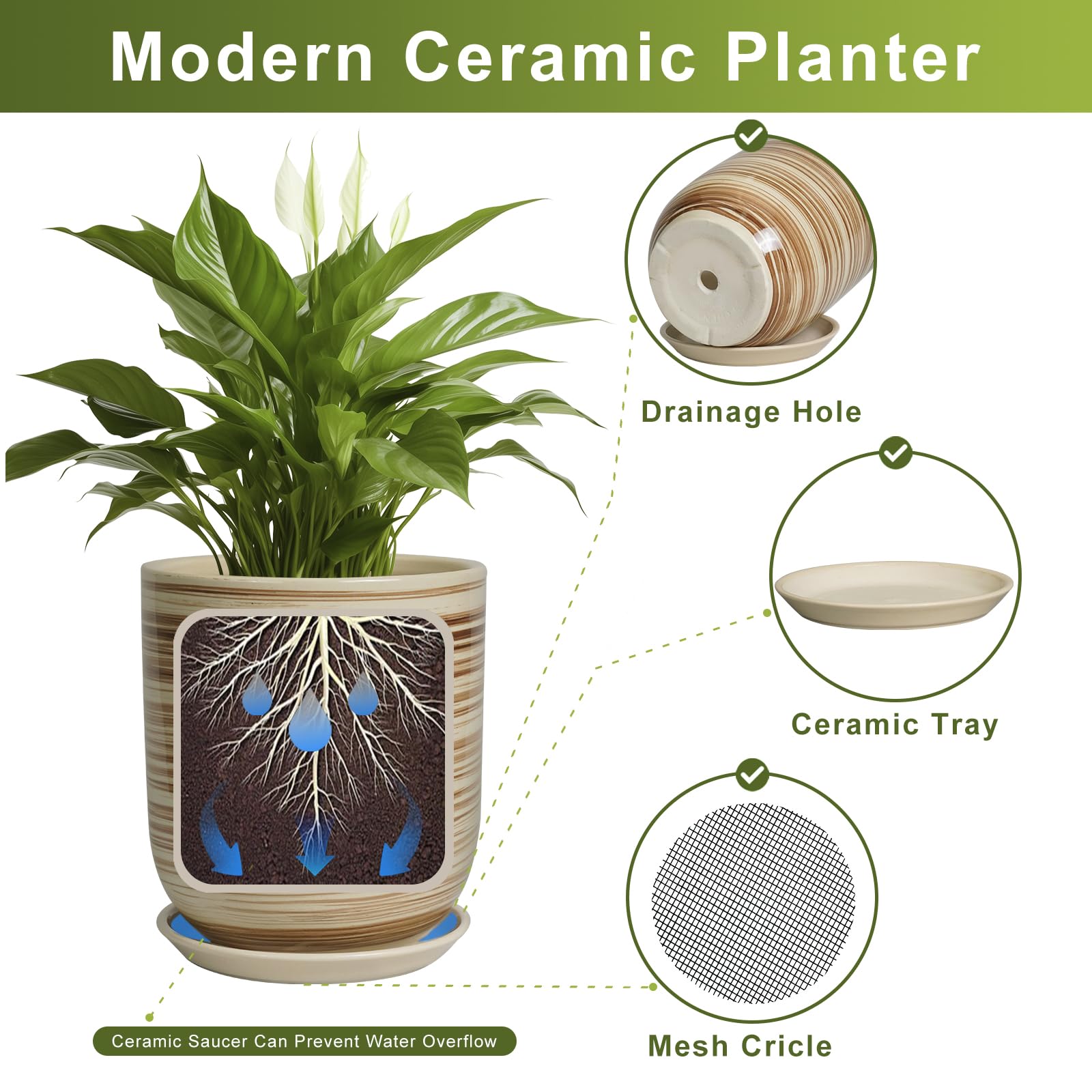 SUNPOTFOR indoor planter with plant