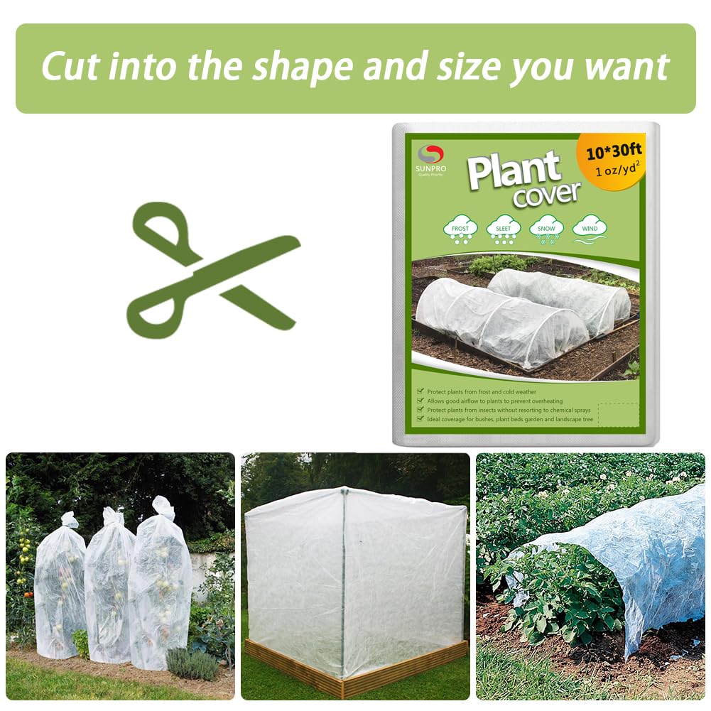 SUNPRO plant cover being cut to size for individual plants