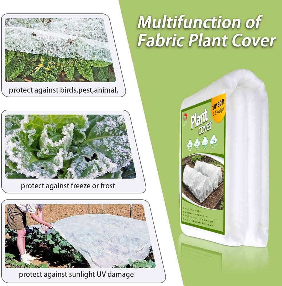 SUNPRO plant cover over a garden bed protecting plants