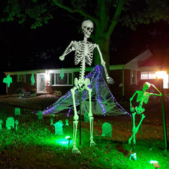 SUNREEK Halloween skeleton on porch for decoration