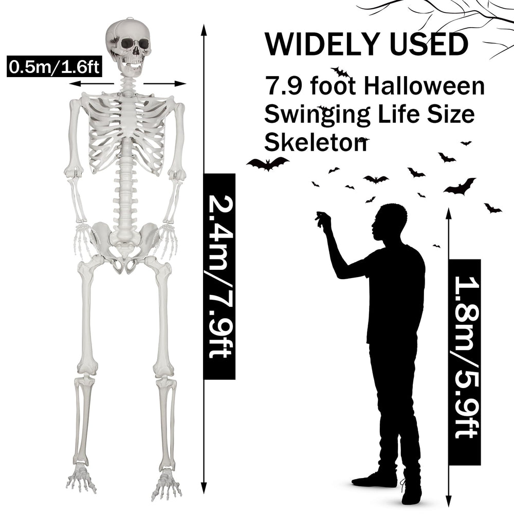 SUNREEK Halloween skeleton with fully posable joints