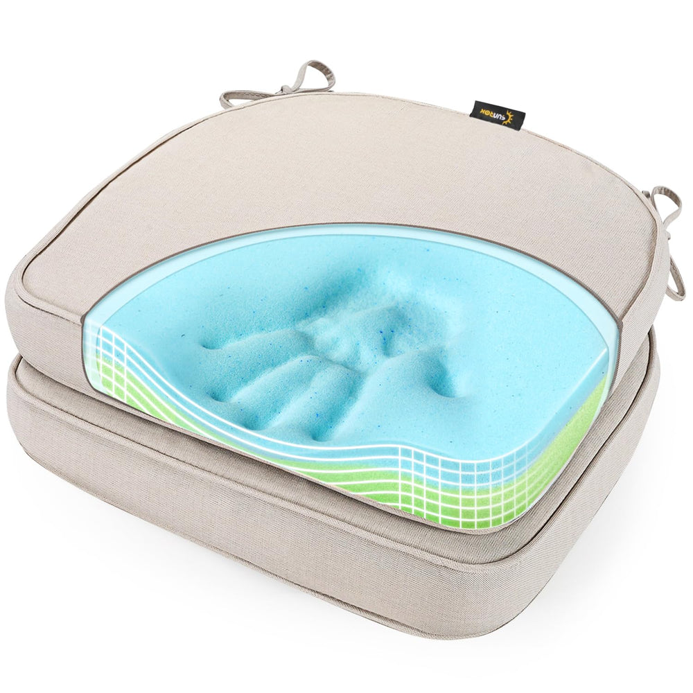 SUNROX Gel Memory Foam Chair Cushion front view, cream colour