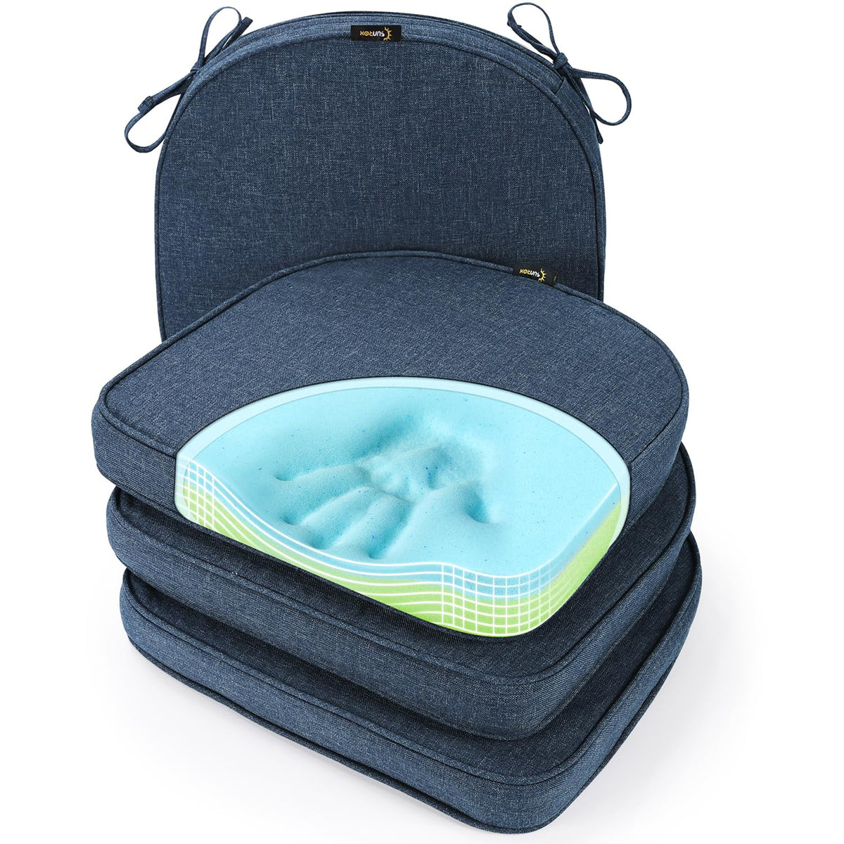 SUNROX Gel Memory Foam Chair Cushion Heather Indigo front view
