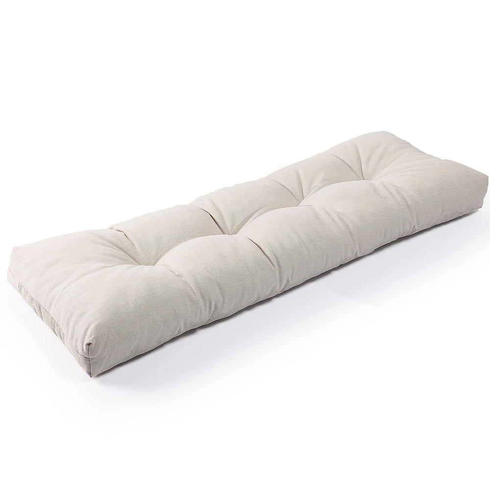 SUNROX LokGrip Non Slip Memory Foam Bench Cushion front view, cream colour