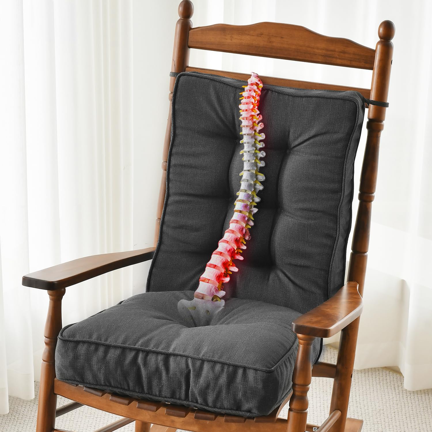 SUNROX Memory Foam Rocking Chair Seat Cushion Midnight front view