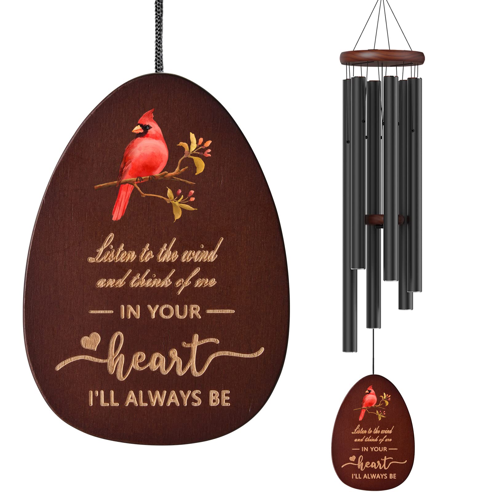 Suntimber Memorial Wind Chimes 35 inch cardinal design with gift box