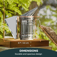 SunVara Bee Smoker side view showing heat shield