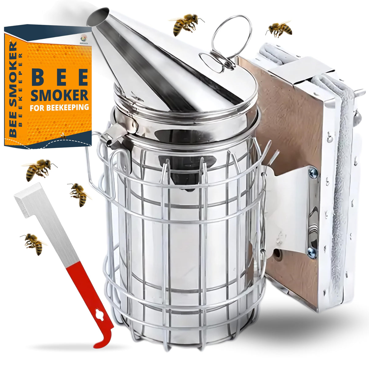 SunVara Bee Smoker stainless steel model front view