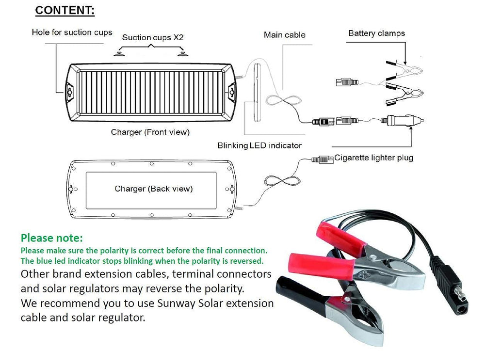 Sunway Solar Charger installation with suction cup