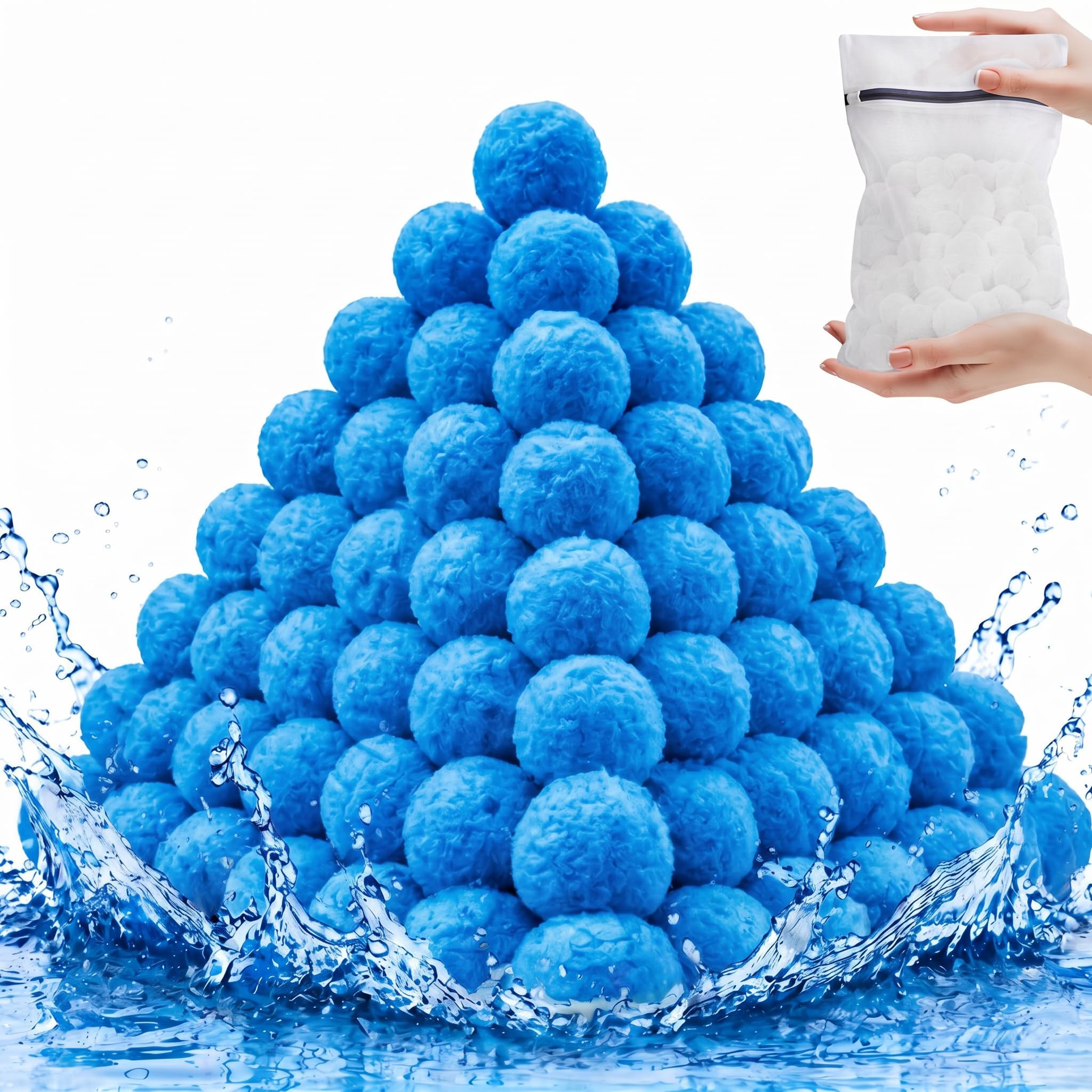 Sunwinx 5.5 lb pool filter balls blue front view