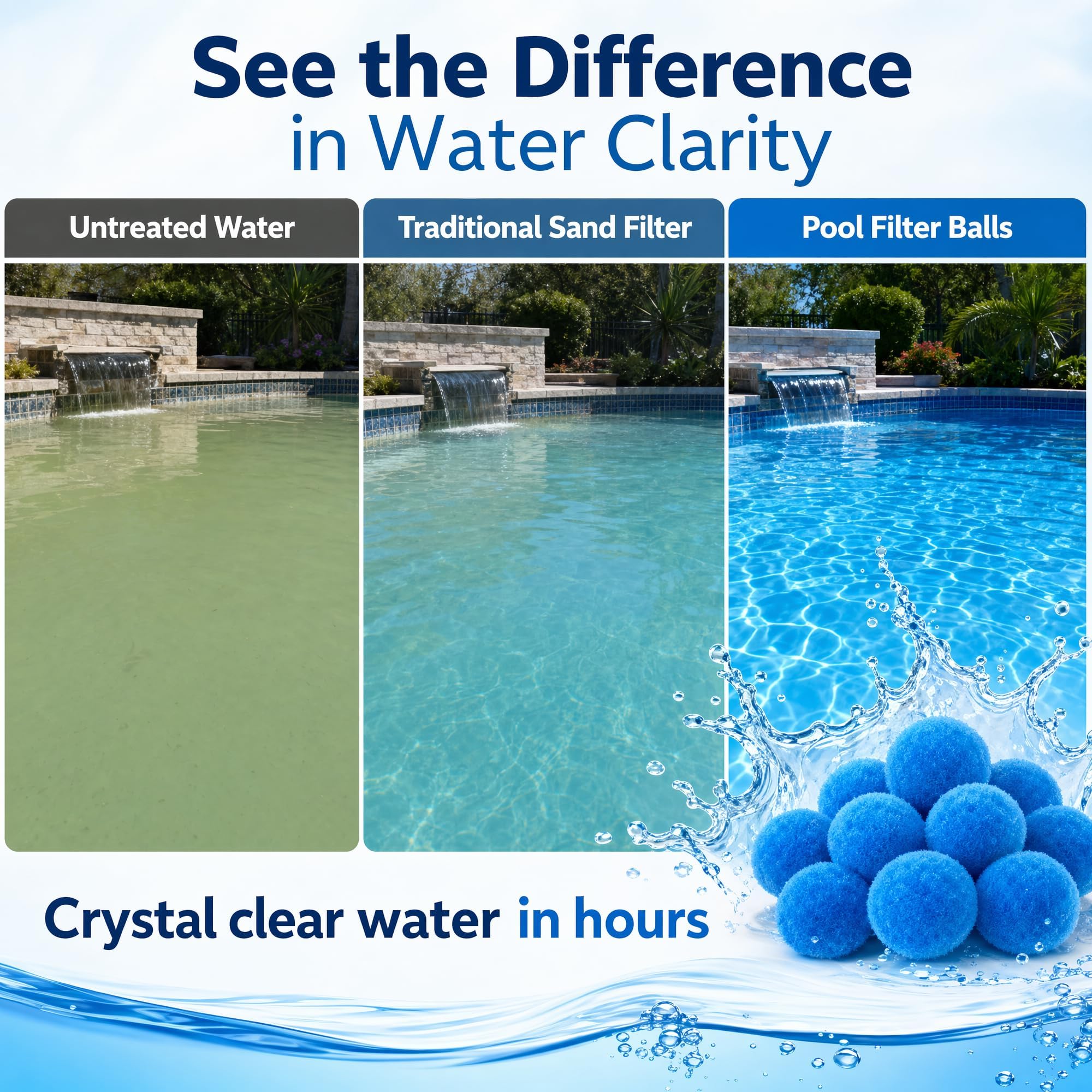 Sunwinx pool filter balls in a pool filter system