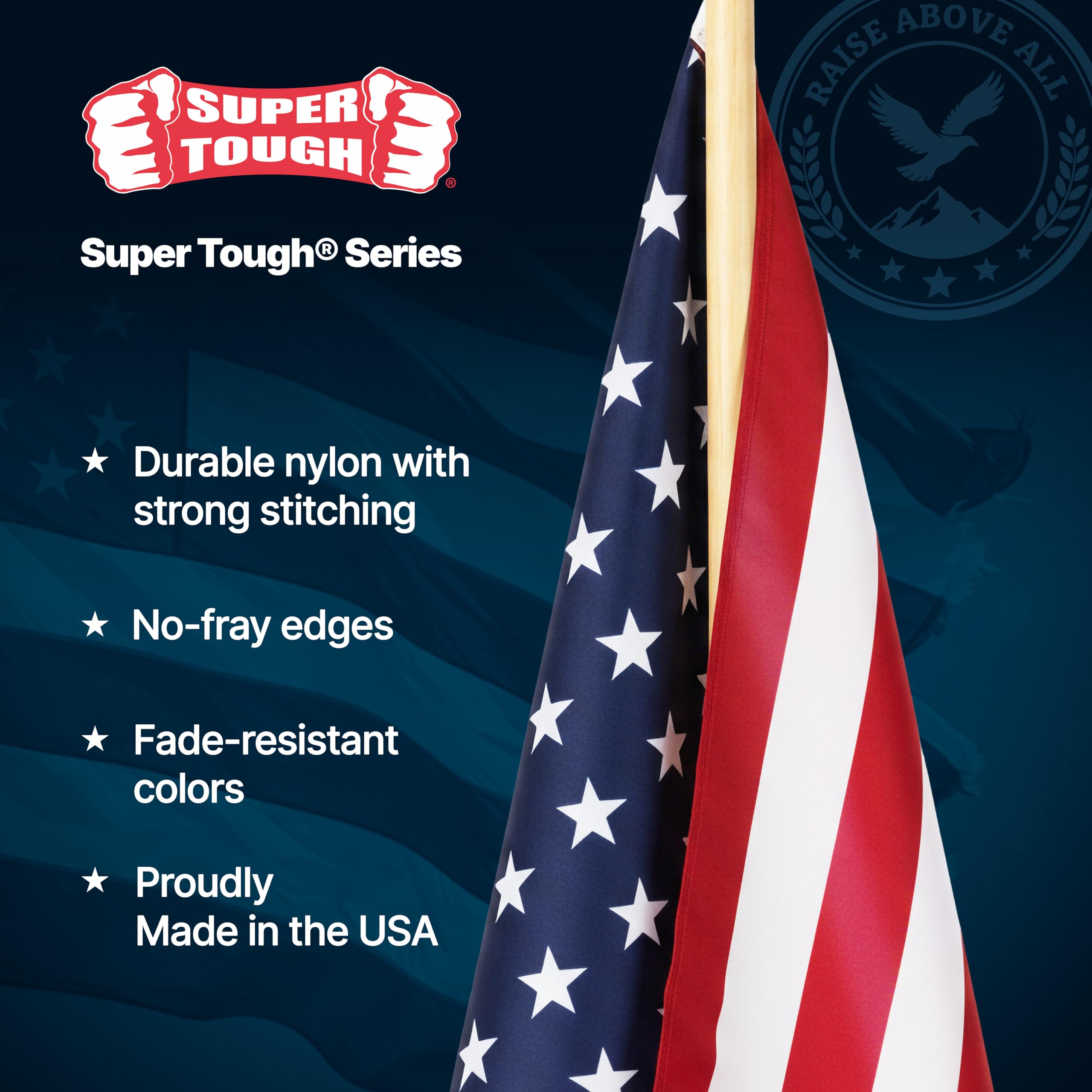 Super Tough American Flag with spear tip detail