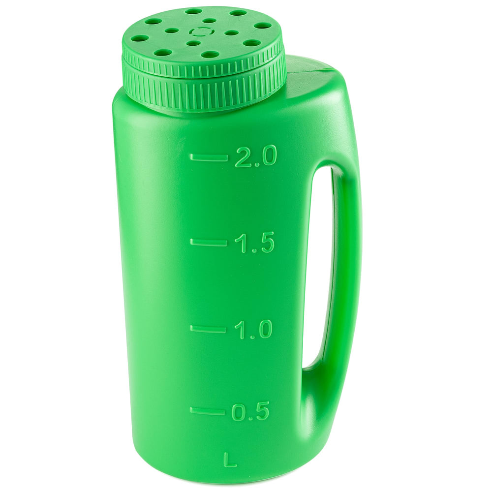 Superio Handheld Lawn Seed Spreader front view in green