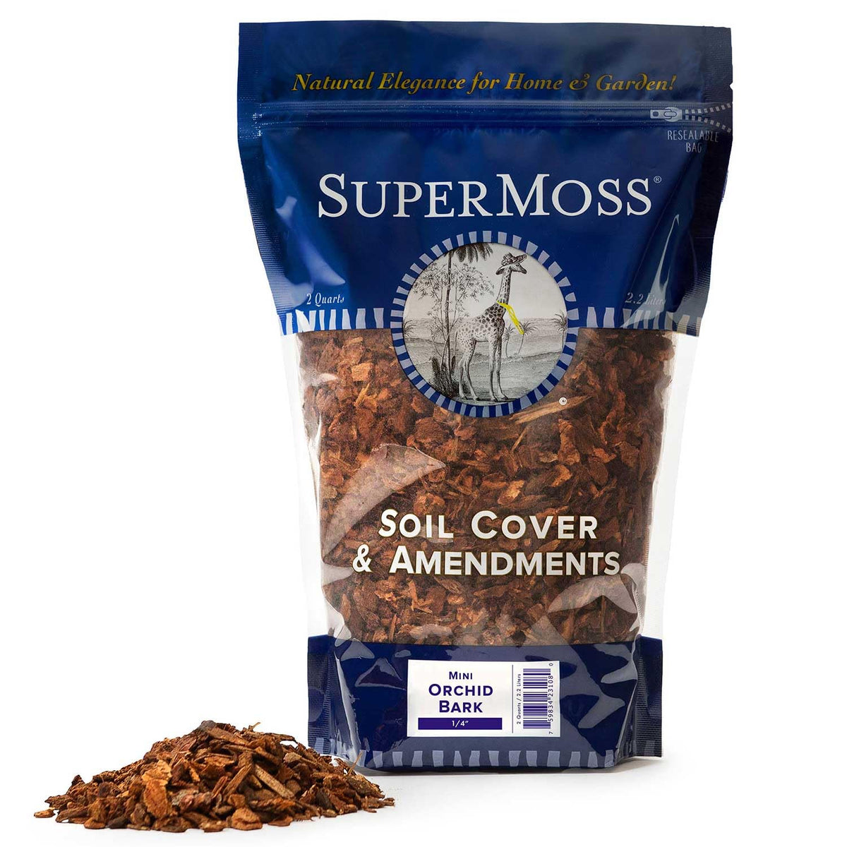 SuperMoss Orchid Potting Bark 2qt package front view
