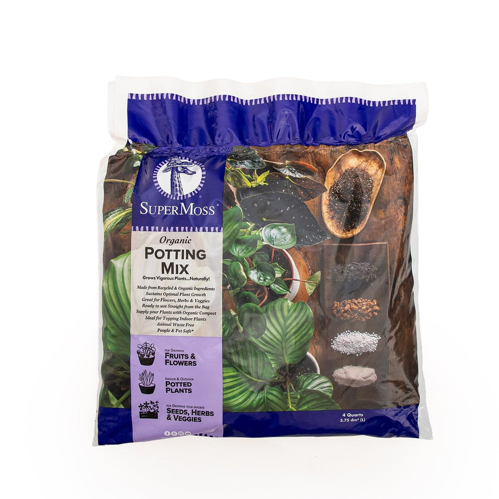 SuperMoss Organic Recycled Potting Mix 4 Quart natural colour view