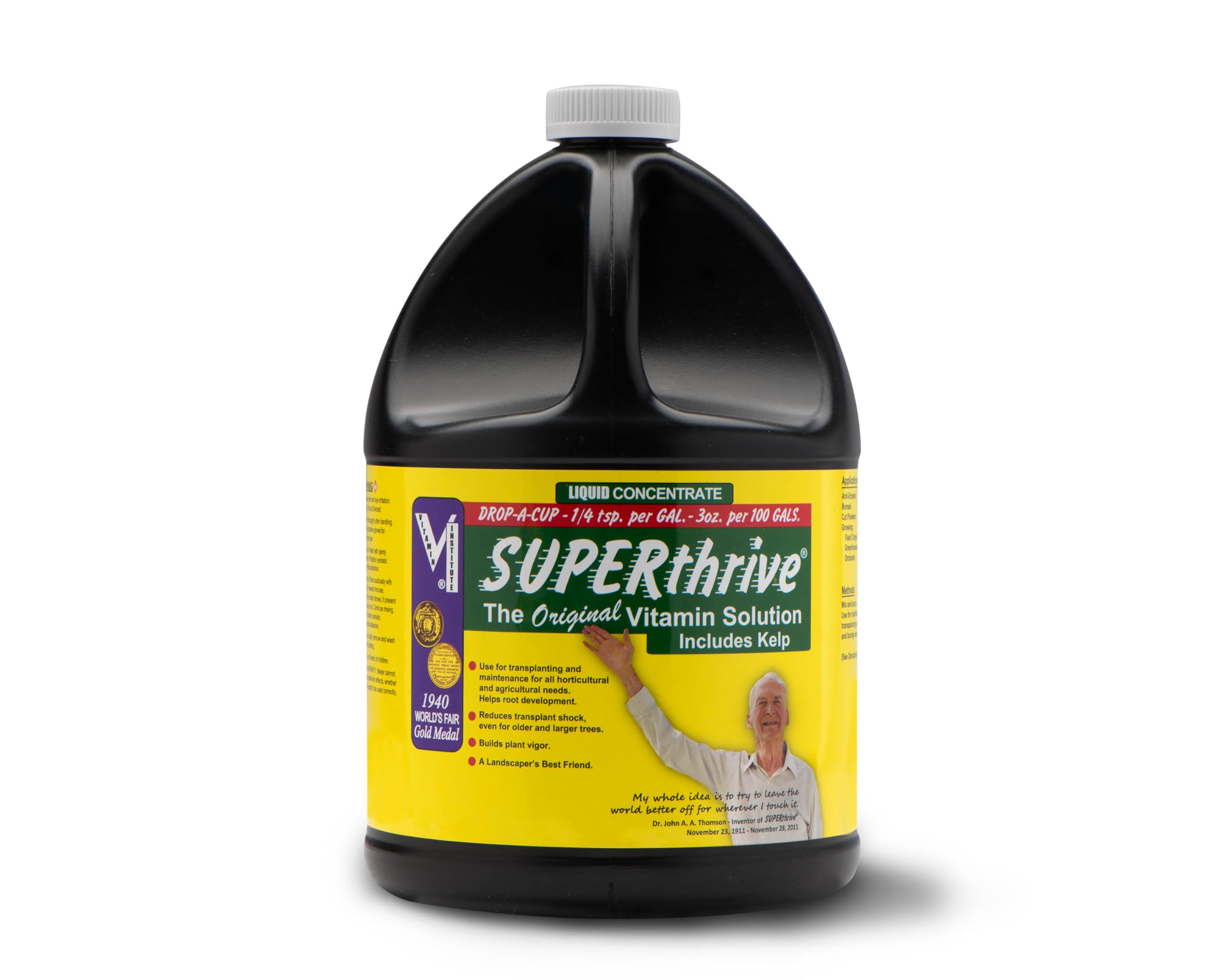 SUPERthrive Plant Vitamin Solution 128 Fl Oz clear liquid bottle front view