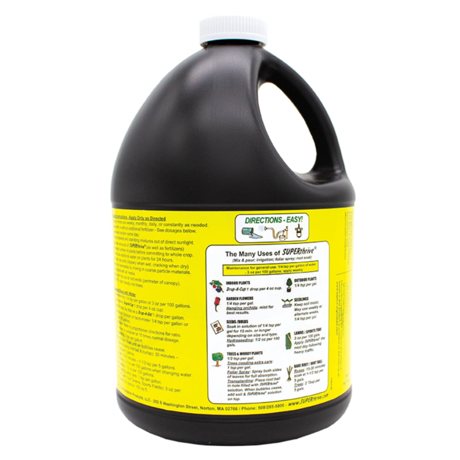SUPERthrive Plant Vitamin Solution label close-up showing instructions