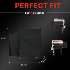 Suphomeware Grill Cover for Traeger 20 Series, side view