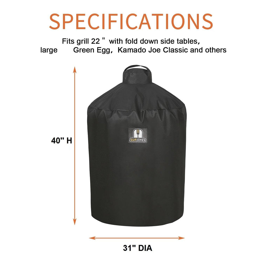 SUPJOYES Grill Cover showing Velcro straps