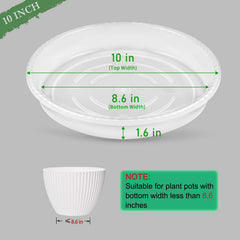 SupKing 10 inch plant saucer side view with ridges