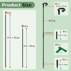SupKing 11 inch black plant support stake side view