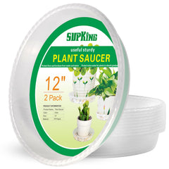 SupKing 12 inch clear plant saucer front view