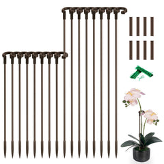 SupKing 16Pcs brown plant support stakes set on a white background
