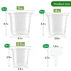 SupKing 4-inch clear nursery pot showing drainage holes