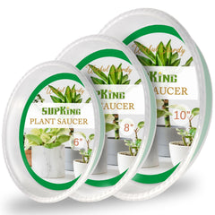SupKing 9 Pack Plant Saucers, 6-inch clear plastic tray