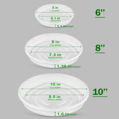 SupKing 9 Pack Plant Saucers, 8-inch clear plastic tray