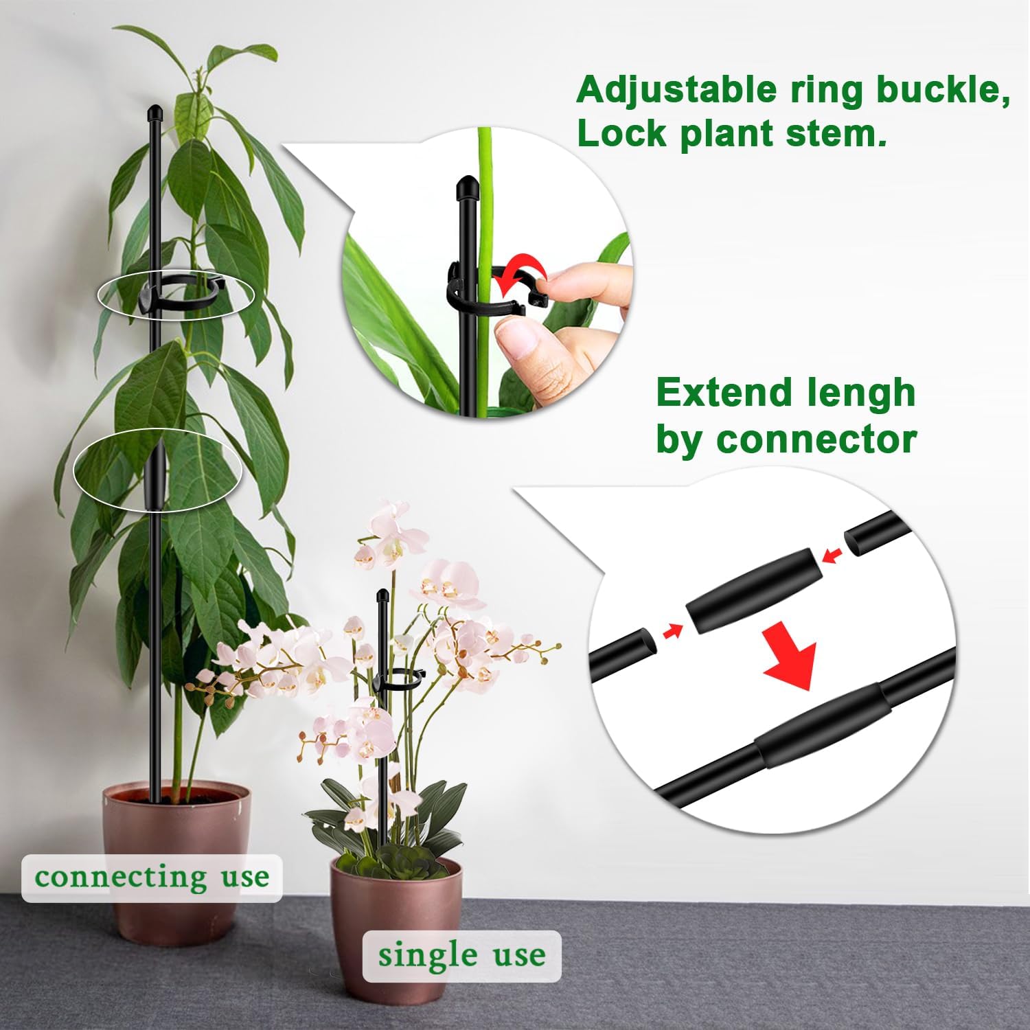 SupKing plant stakes in a garden setting supporting tomato plants