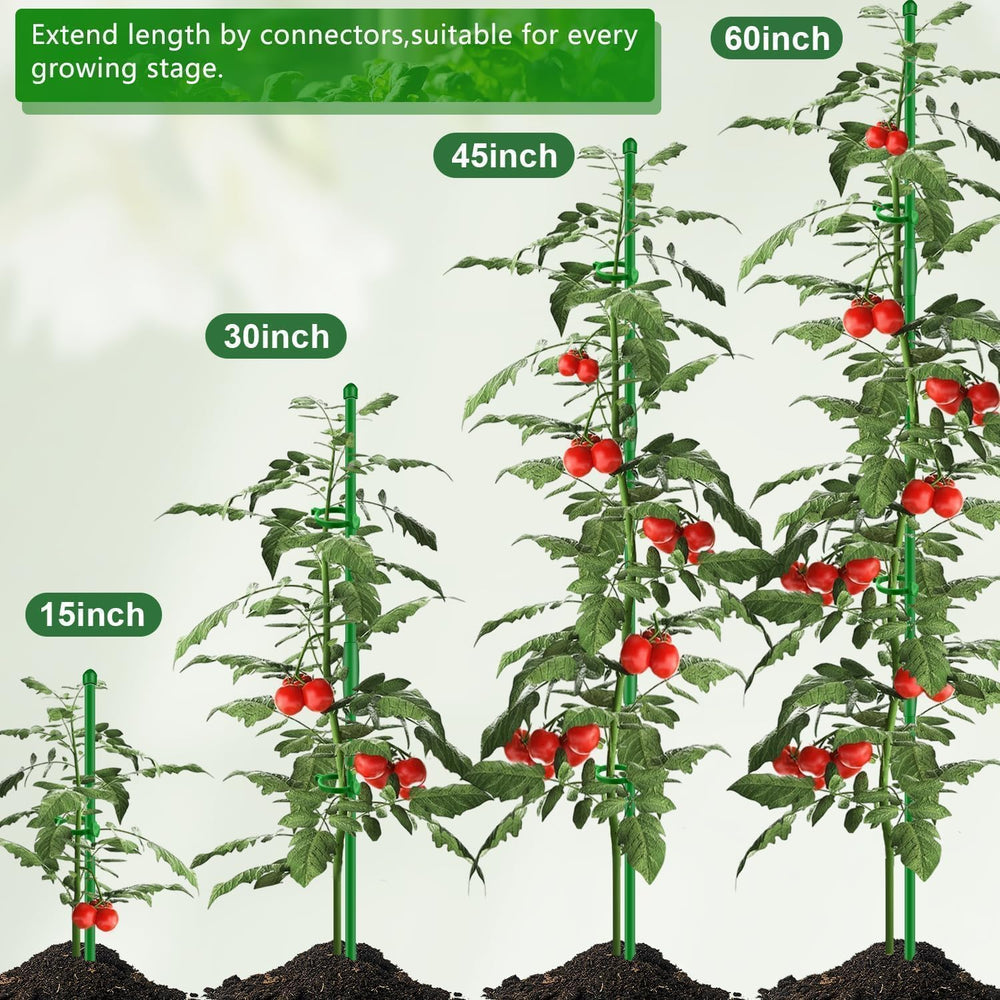 SupKing plant stakes in a garden setting supporting tomatoes