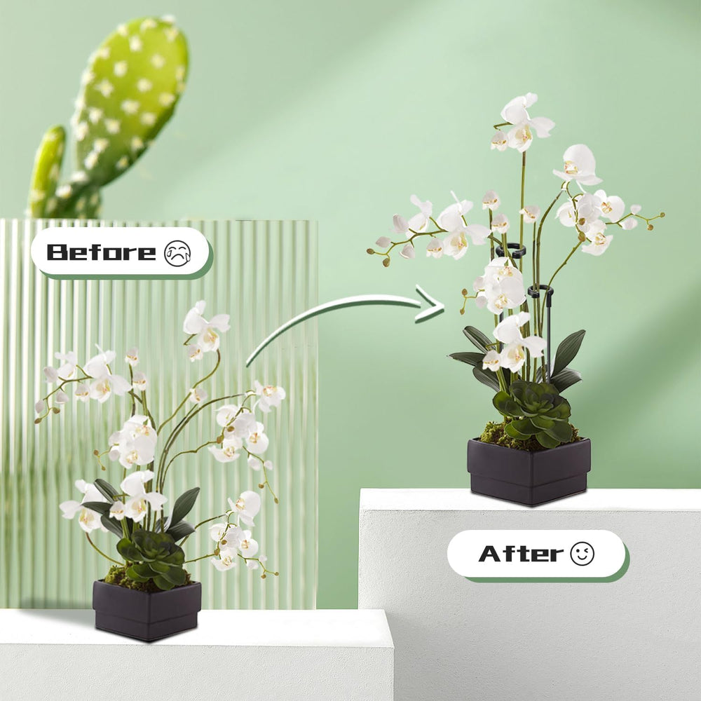 SupKing plant stakes in a garden setting with flowers