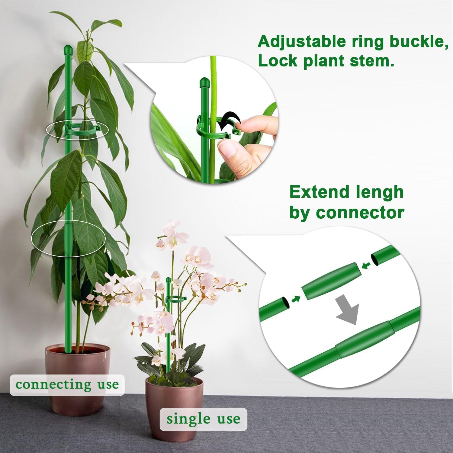 SupKing plant stakes in use with tomato plants
