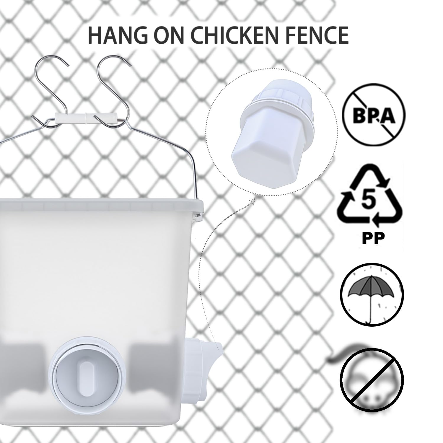Suplklz chicken cups attached to the waterer