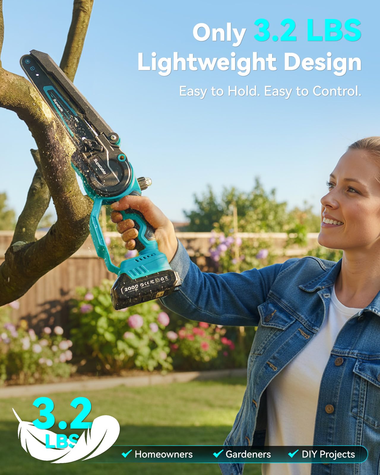 Supstable Mini Chainsaw placed in its suitcase with all components