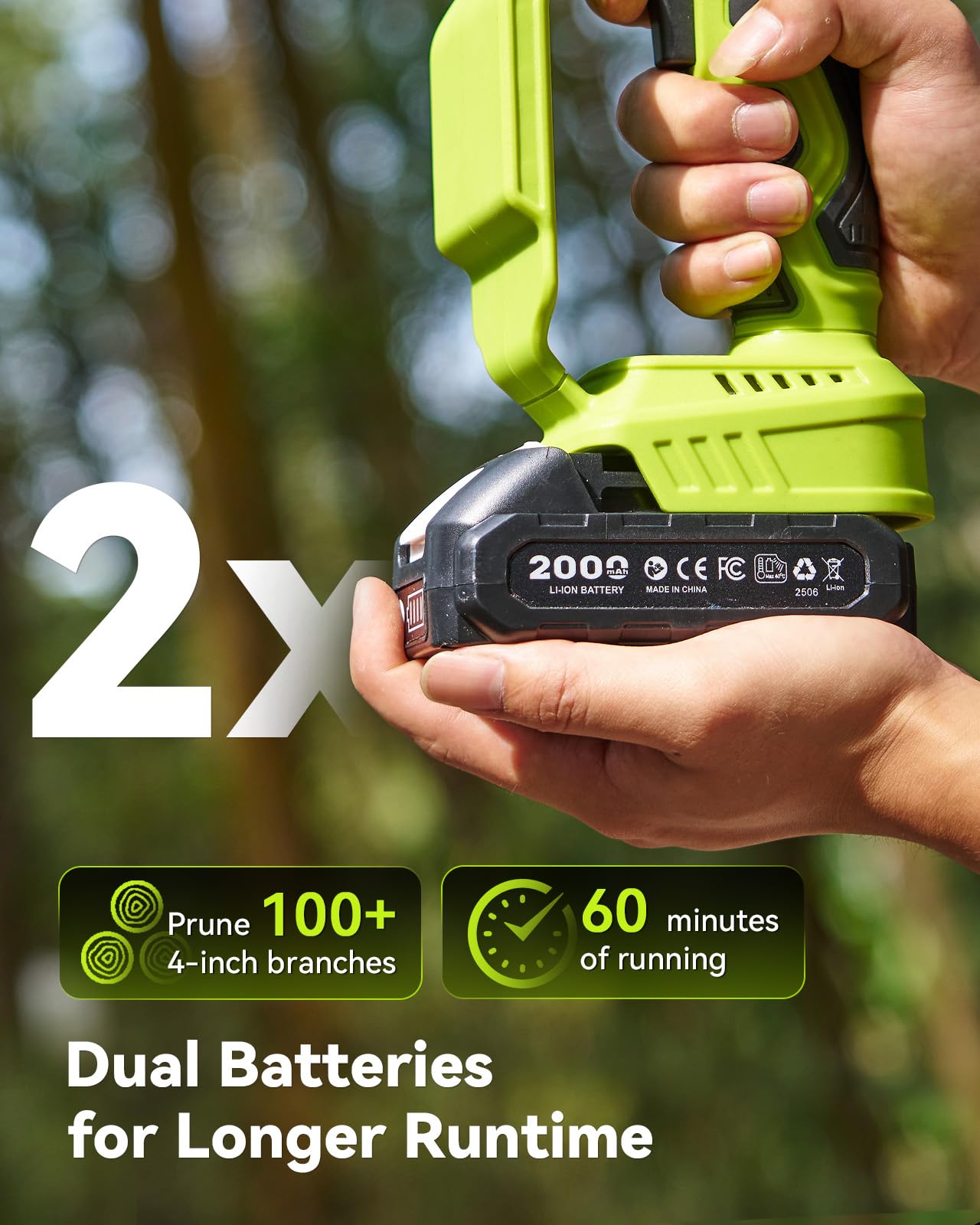 Supstable Mini Chainsaw with rechargeable batteries and charger