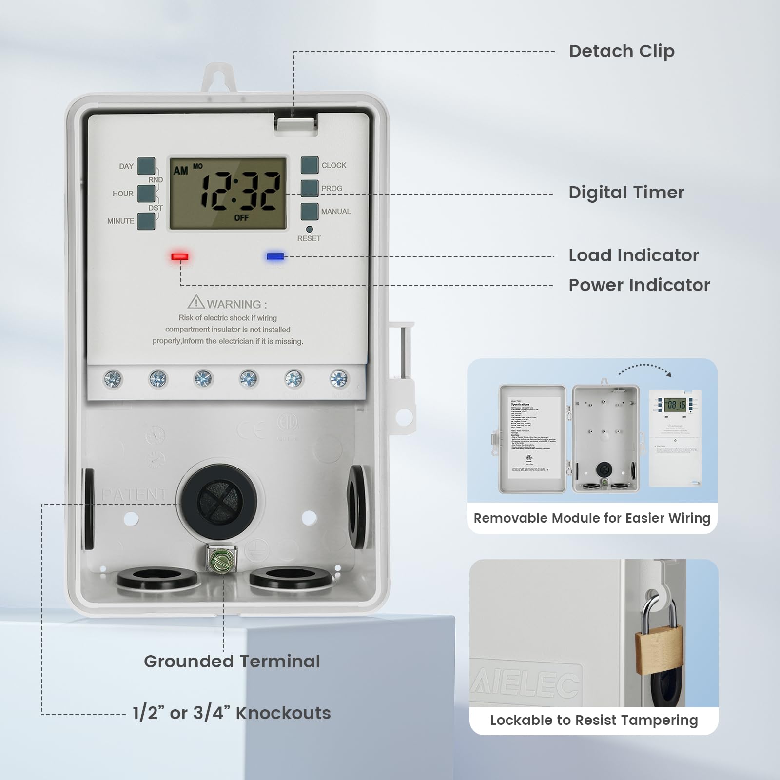 SURAIELEC Digital Pool Timer close-up of settings display