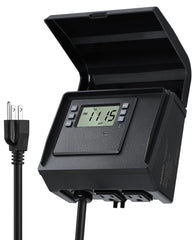 SURAIELEC Digital Pool Timer front view with dual outlets