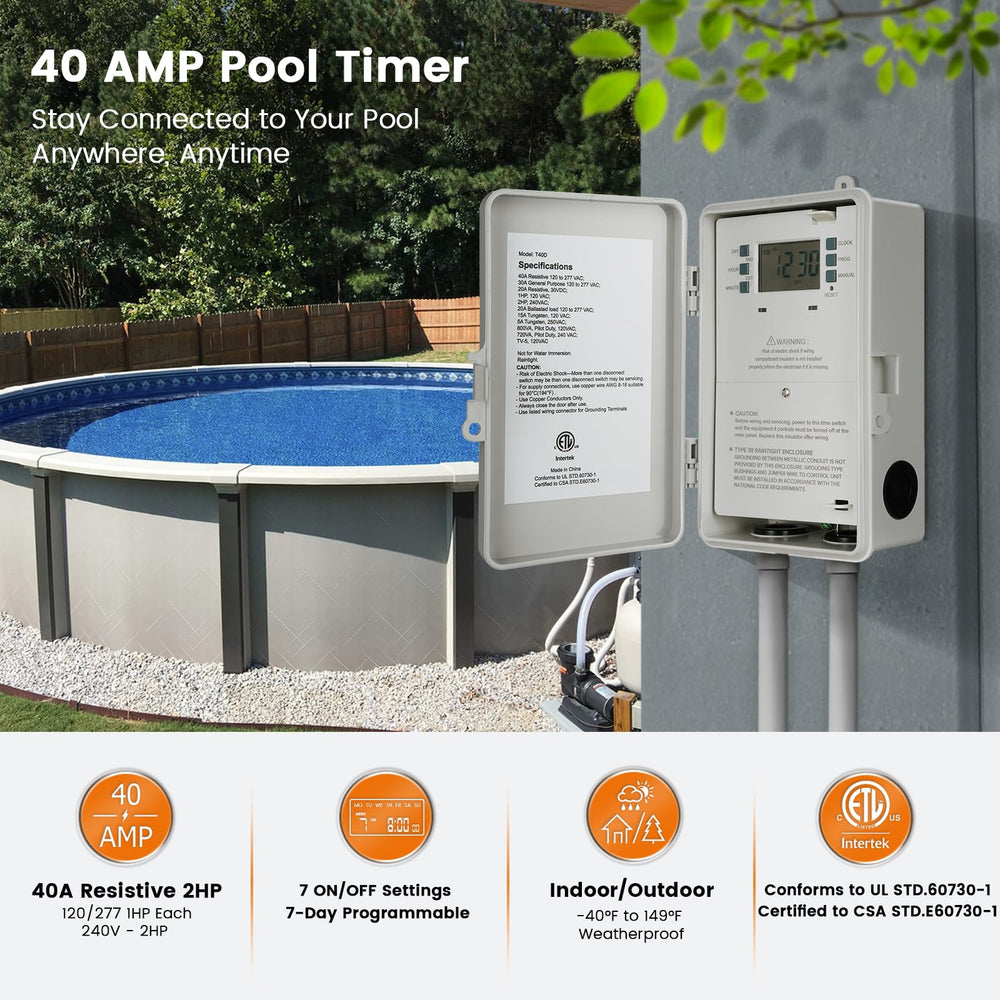 SURAIELEC Digital Pool Timer side view showing buttons
