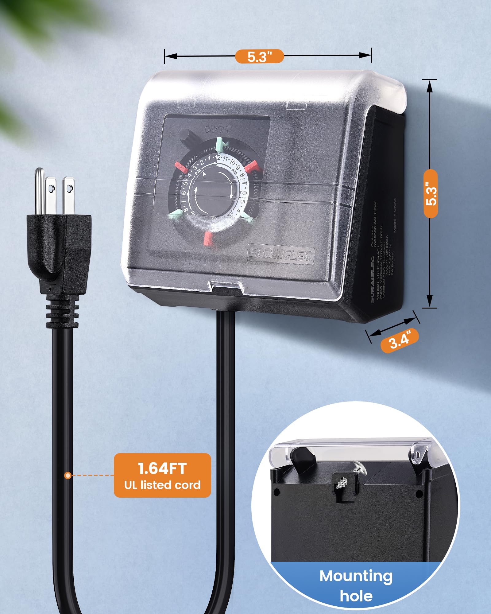 SURAIELEC pool timer in outdoor setting next to pool equipment