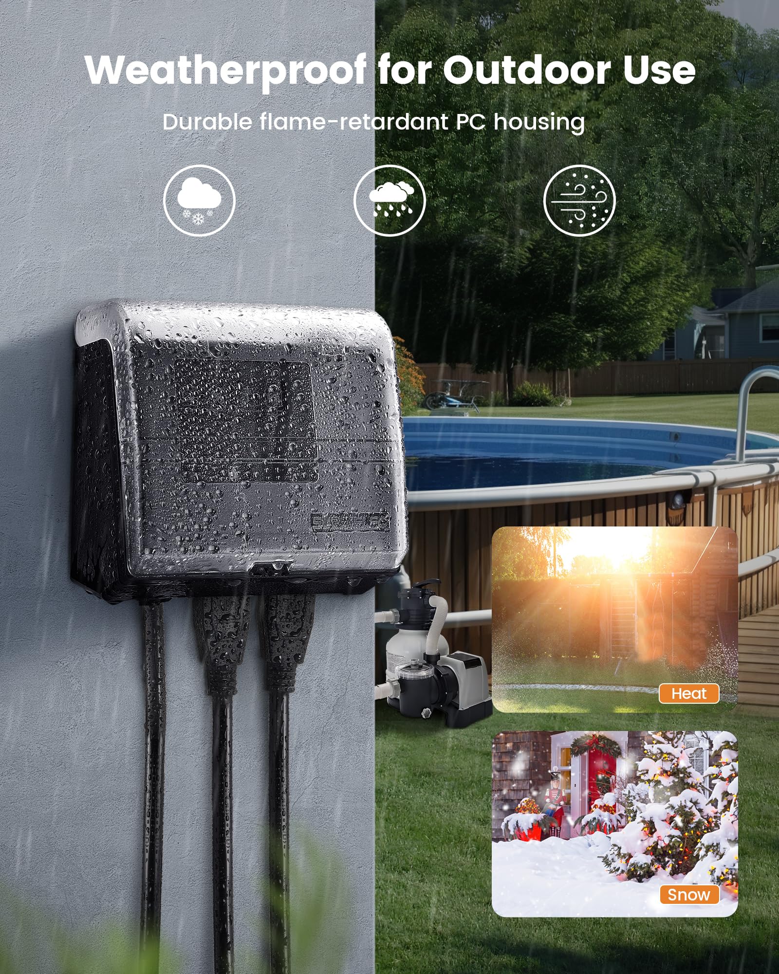 SURAIELEC WiFi Pool Timer in outdoor setting with pool equipment