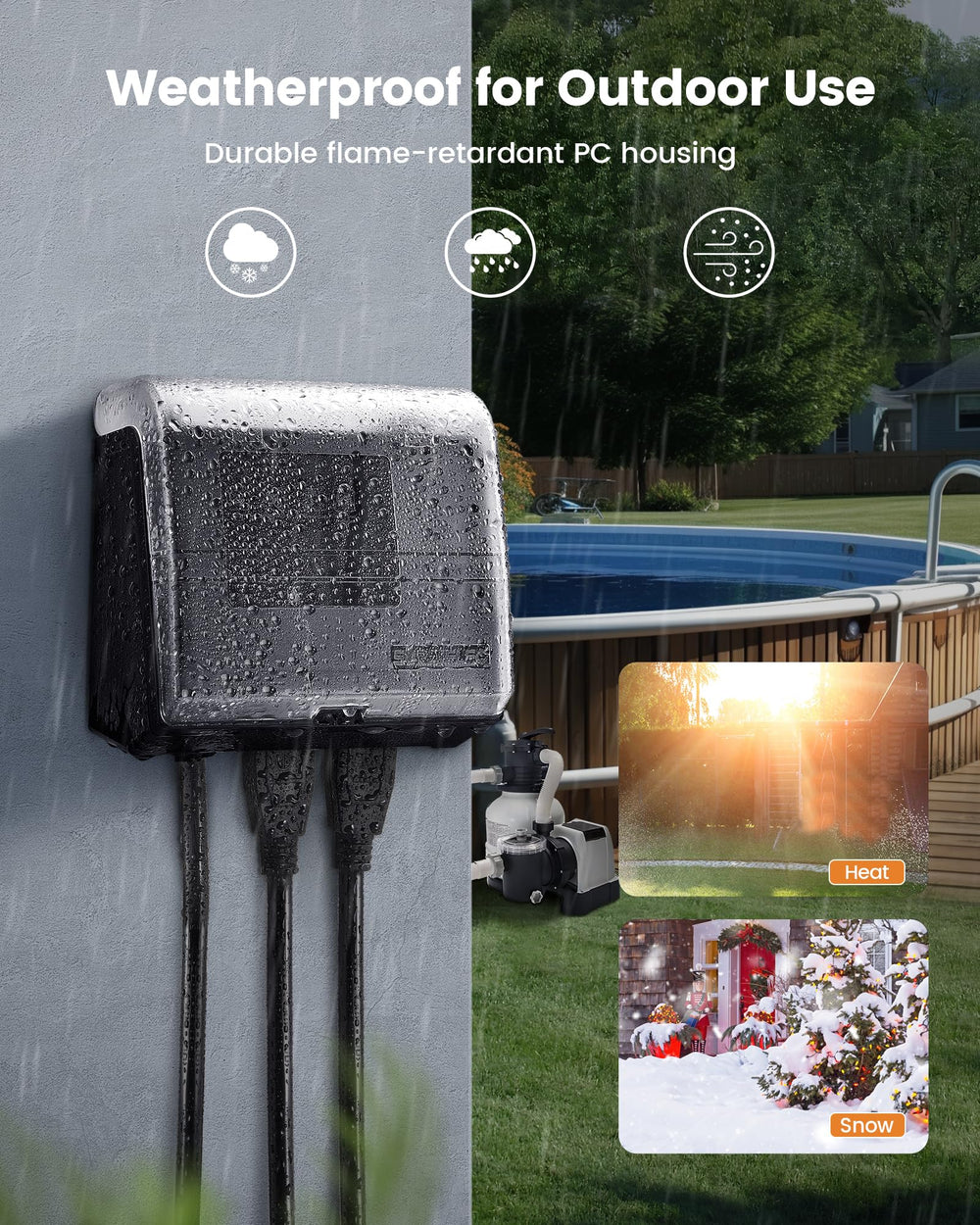 SURAIELEC WiFi Pool Timer in outdoor setting with pool equipment