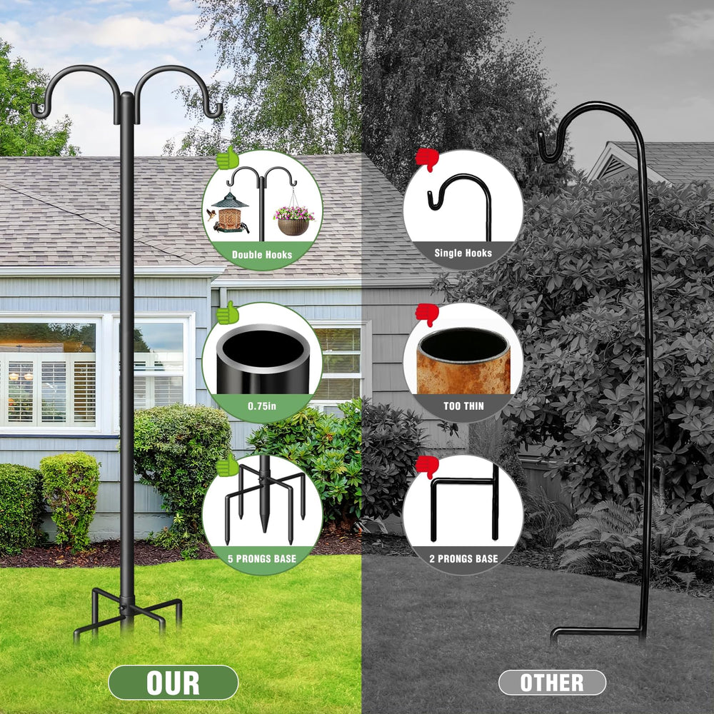 Surprizo Double Shepherds Hooks in a garden setting