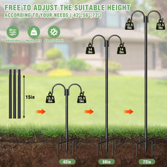 Surprizo Double Shepherds Hooks with bird feeders attached