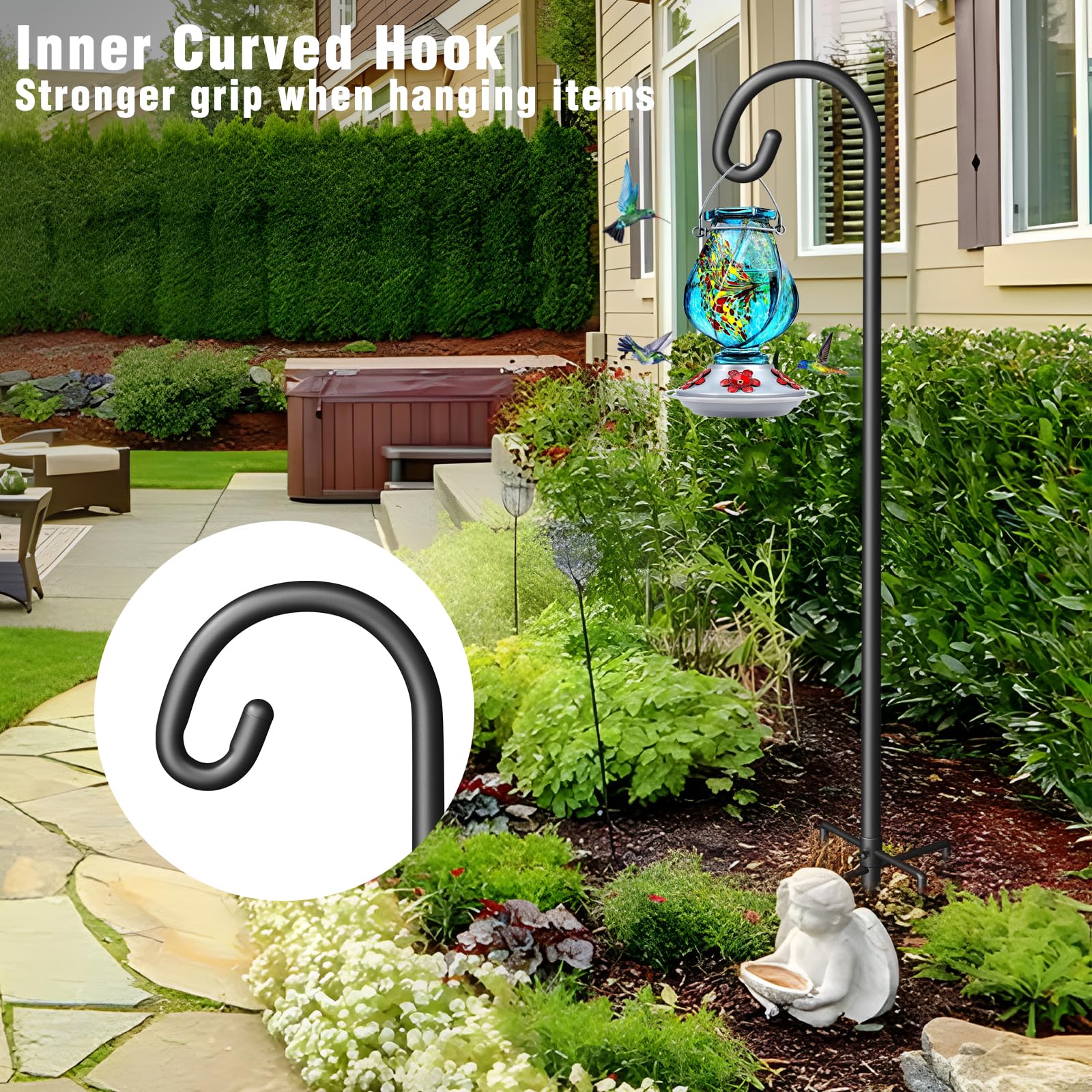Surprizo heavy duty bird feeder hook side view