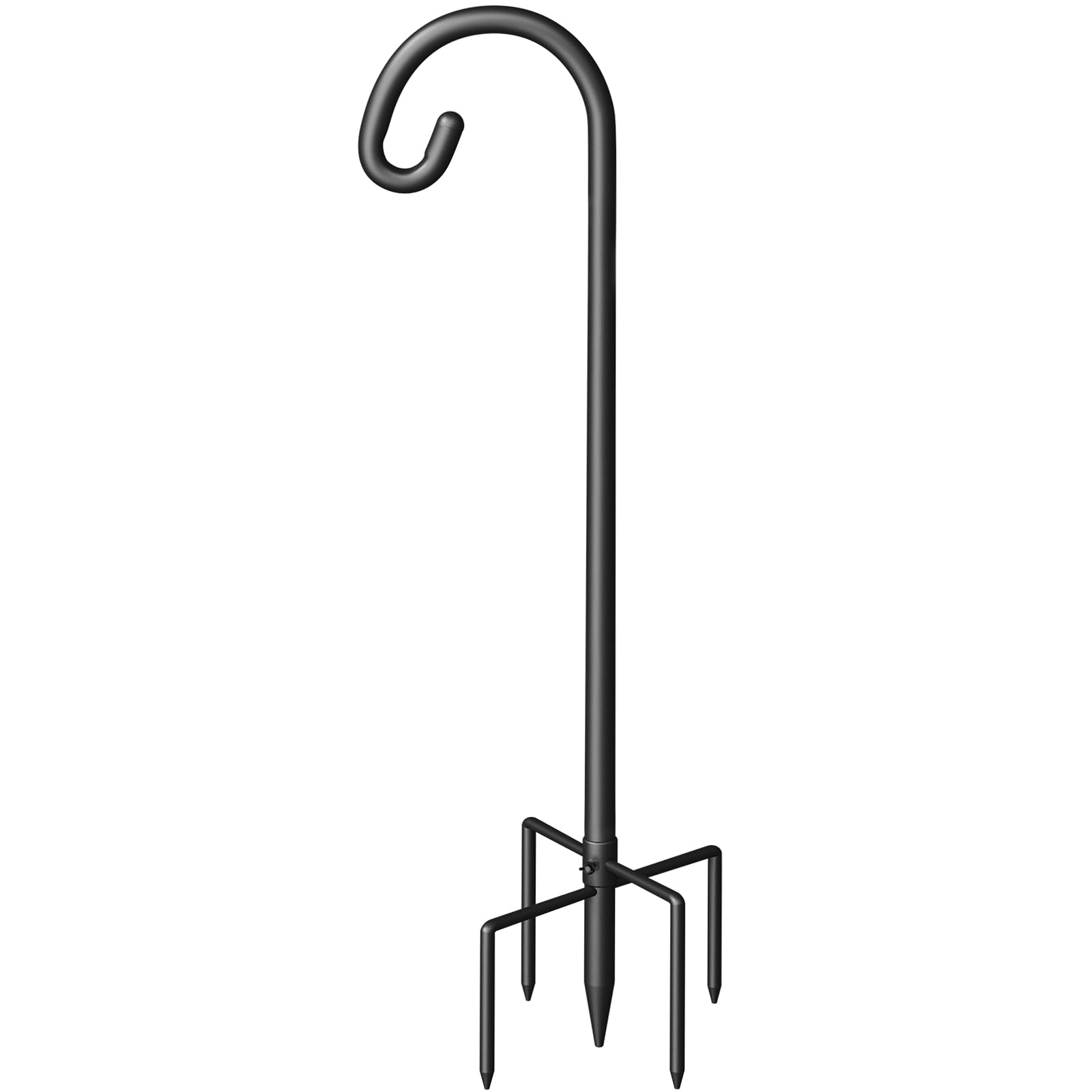 Surprizo Shepherd Hook 108 Inch black bird feeder pole front view