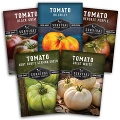 SURVIVAL GARDEN SEEDS Colorful Heirloom Tomato Seeds pack front view