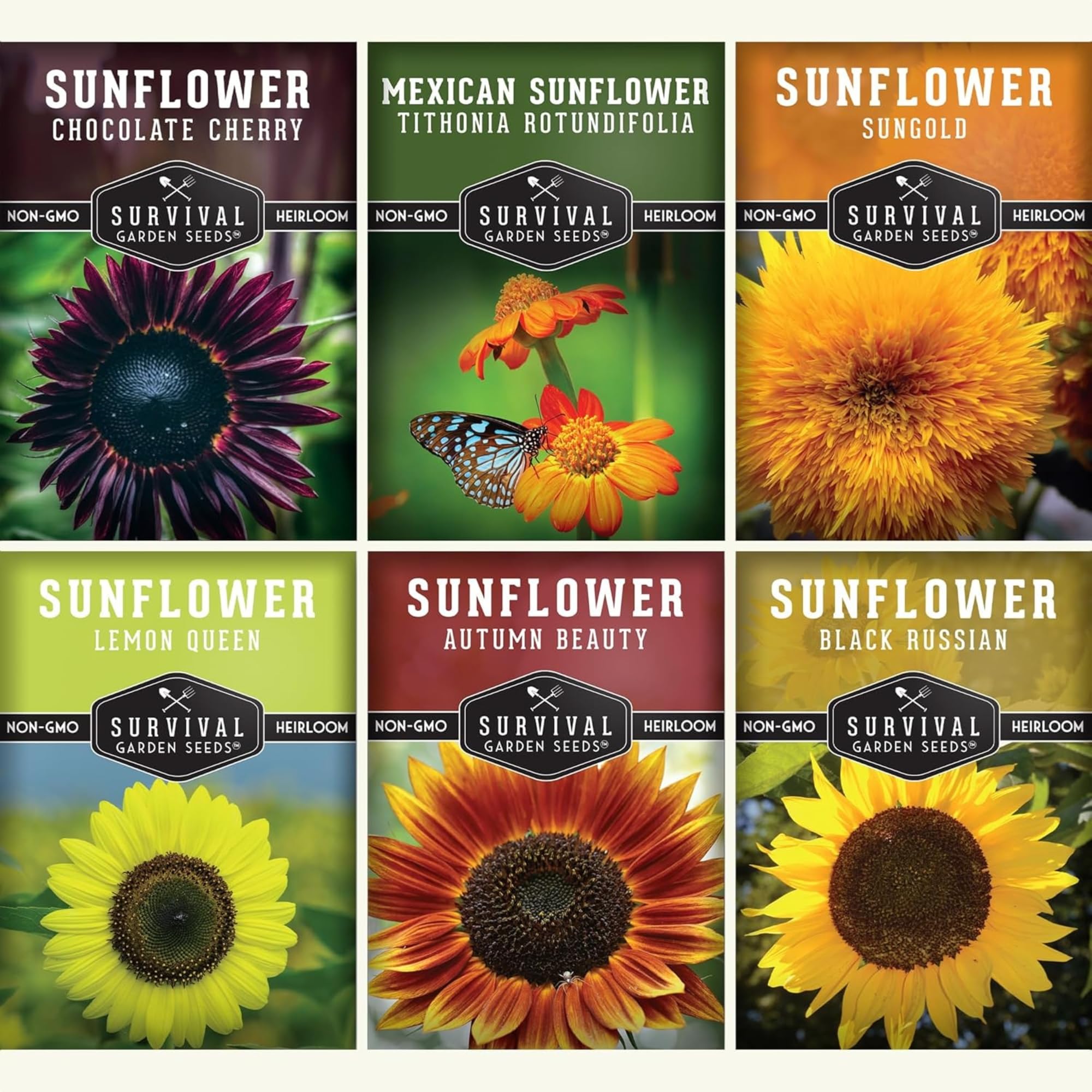 SURVIVAL GARDEN SEEDS Sunflower Seeds Collection pack front view
